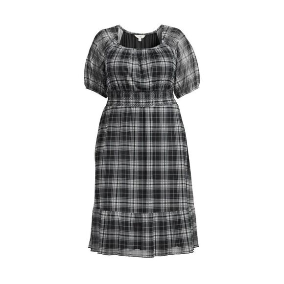 Nwt Terra & Sky Women's Plus Size Smocked Mesh Dress - Picture 1 of 11